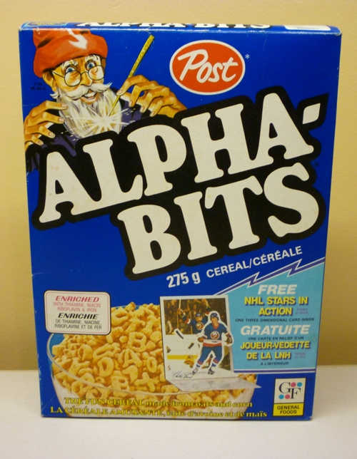 198182 Post AlphaBits Premium Cereal Empty Box NHL Stars in Action