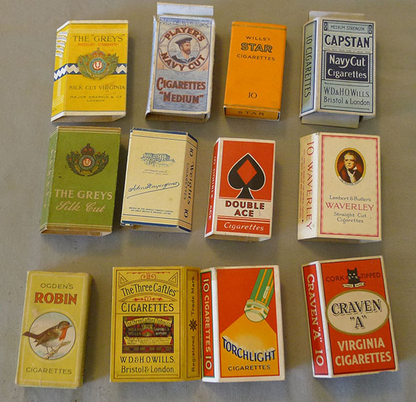 12 Original Vintage 10 Cigarettes Cardboard Cigarette Wrapper Packages